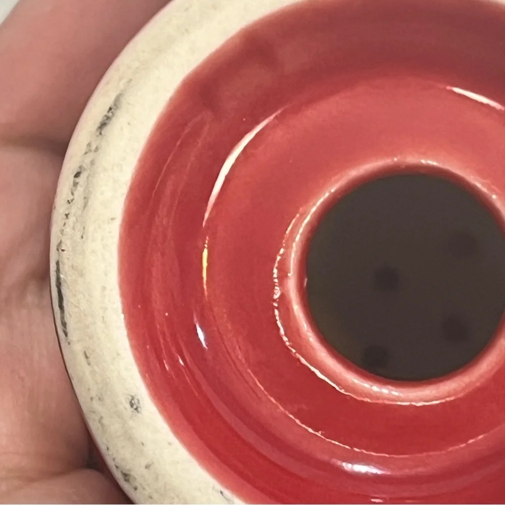 Vintage Fiestaware Small Red Ceramic Round Salt And Pepper Shakers